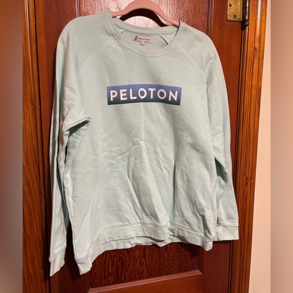 PELATON Sky Blue Crewneck Sweatshirt Womens Size Large